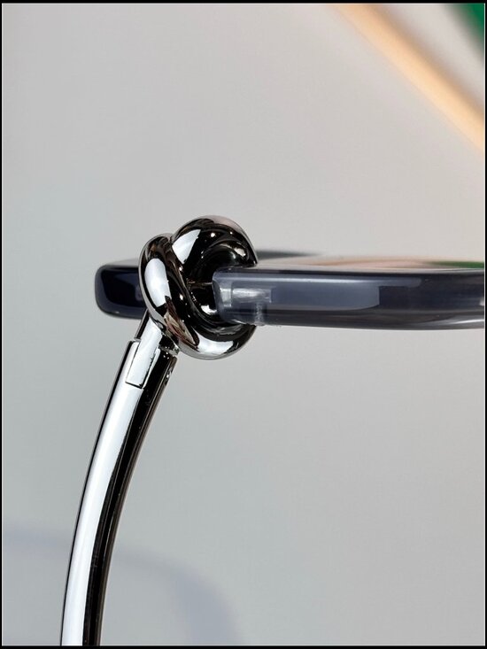 Bottega Veneta Transparent Grey Square Silver Knot Sunnies